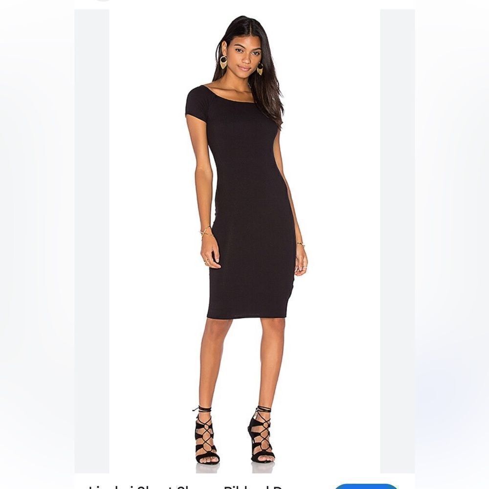 👗 Lisakai Ribbed Black Dress - Size S/M - From Revolve - Excellent Condition